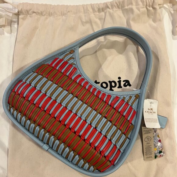 COACHTOPIA Ergo Bag In Basket-Weave Upcrafted Leather NWT - Picture 8 of 8